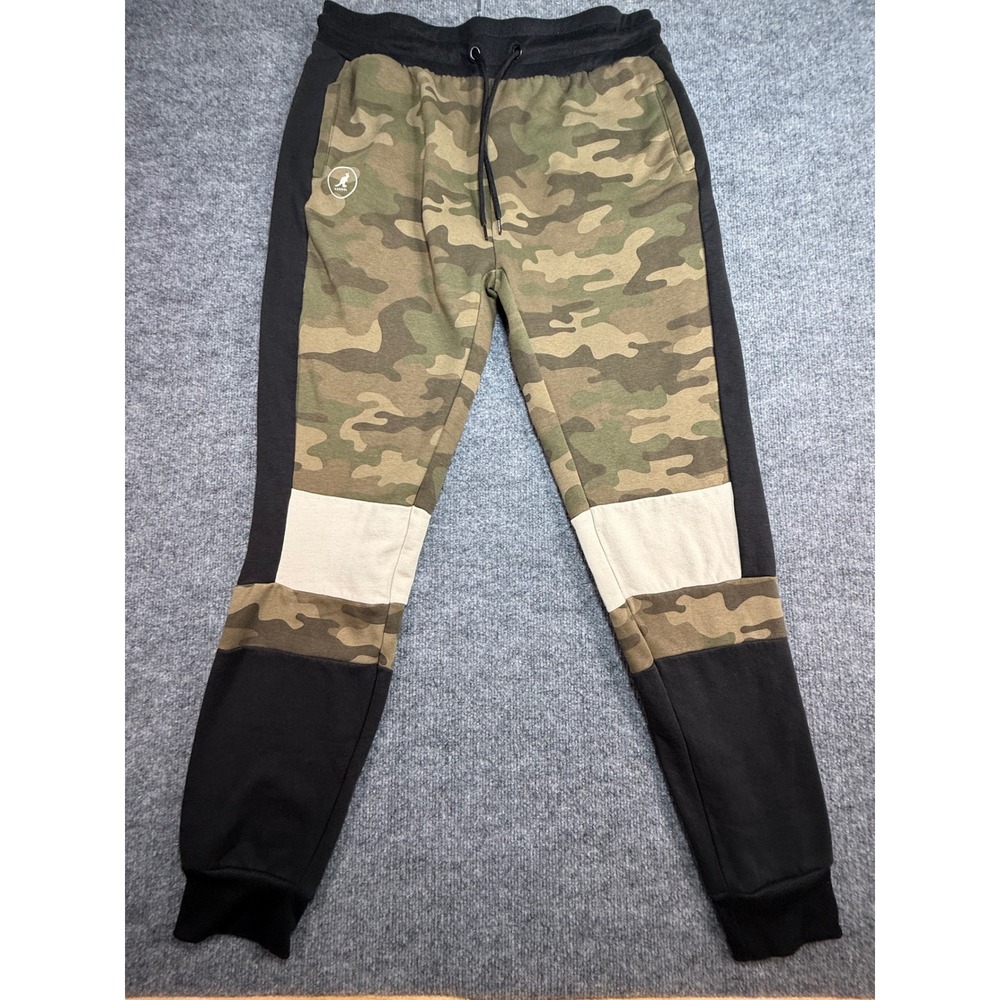 Kangol Camo Cargo Jogger Pants Mens Black Green Beige Colorblock Sweatpants